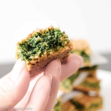 Keto green blondies recipe by My Sweet Keto