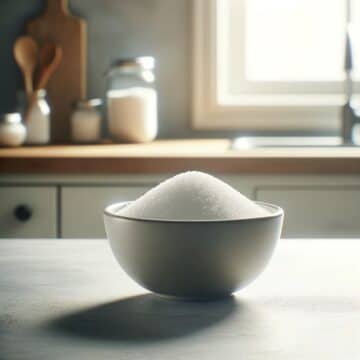 a bowl of erythritol in keto kitchen