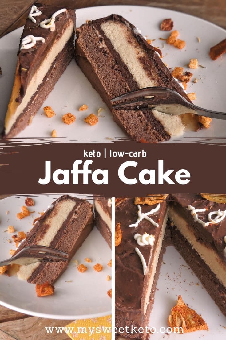 Keto Jaffa Cake Recipe. This cake is THE Keto Jaffa Cake. 'Nuff said. Enjoy the recipe. There's really no words to describe how oh so yummy it is. #keto #lowcarb #recipe #jaffacake #ketodessert #ketogenic #ketojaffa