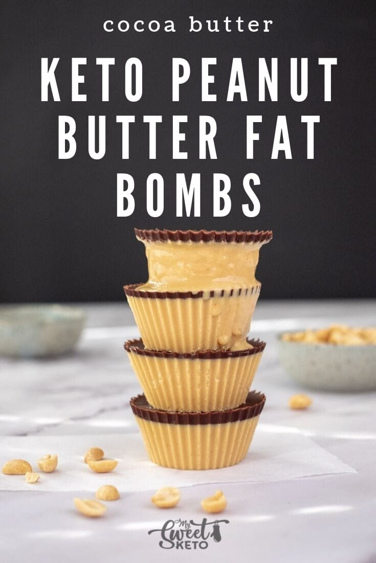 We've made a little experiment which has shown that at room temperature, keto chocolate peanut butter fat bombs made with coconut oil (top one) instead of cocoa butter, will melt in only 15 minutes!