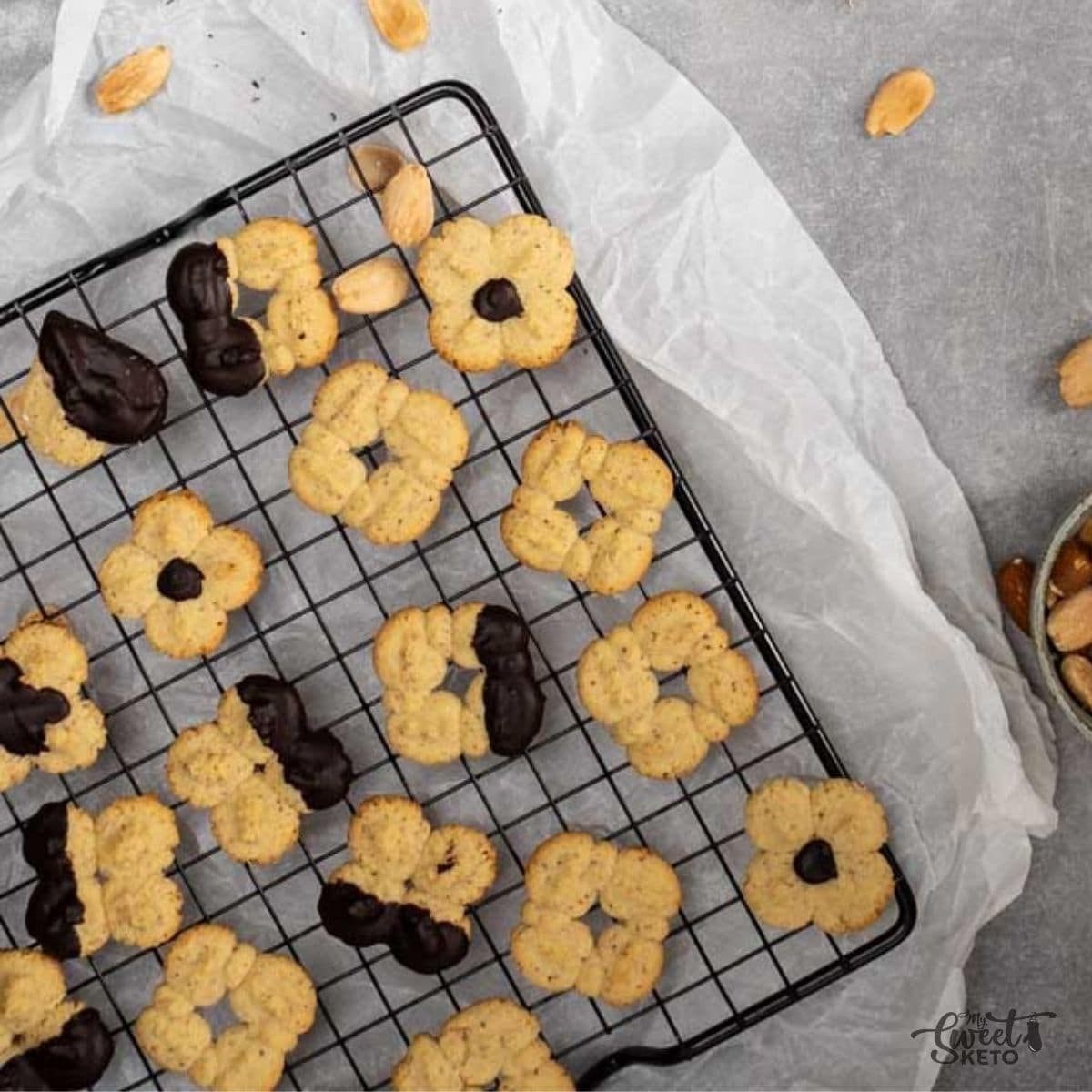 These keto almond spritz cookies are beyond simple to make, delicious, and baked in practically no time!