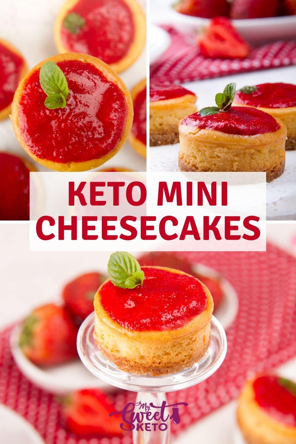 Creamy and delicious keto mini cheesecakes. Single-serving size. They are easy to make and great for parties, holidays, weddings, or whatever the occasion! #keto