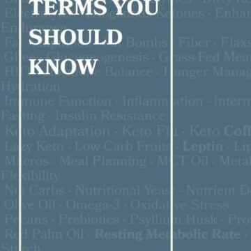 Cover image for a keto glossary featuring 170+ essential terms from A to Z, including keto flu, BHB, and zoodles, for beginners and low-carb dieters.
